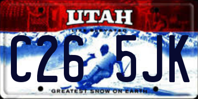 UT license plate C265JK