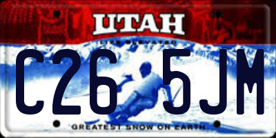 UT license plate C265JM