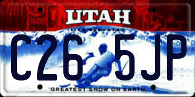 UT license plate C265JP