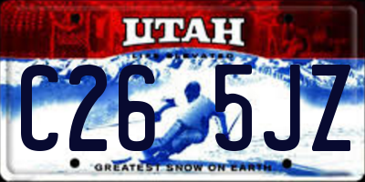 UT license plate C265JZ
