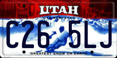 UT license plate C265LJ
