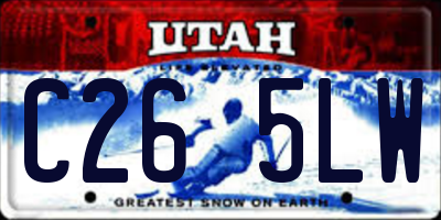 UT license plate C265LW