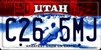 UT license plate C265MJ