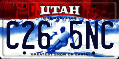 UT license plate C265NC