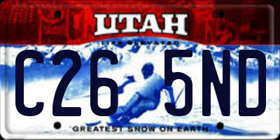 UT license plate C265ND