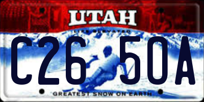UT license plate C265OA