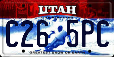 UT license plate C265PC