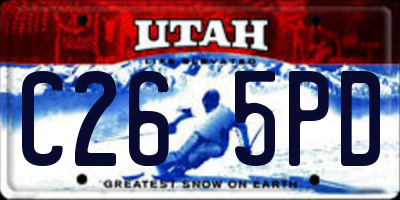 UT license plate C265PD