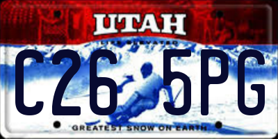 UT license plate C265PG