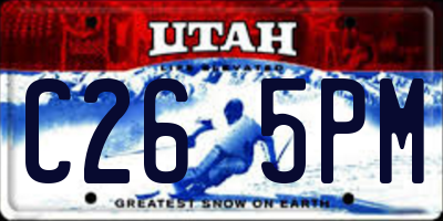 UT license plate C265PM