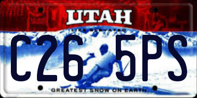 UT license plate C265PS