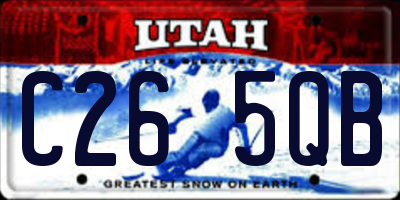 UT license plate C265QB