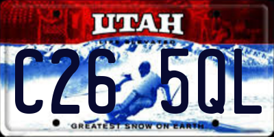 UT license plate C265QL