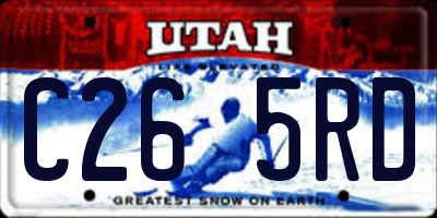 UT license plate C265RD