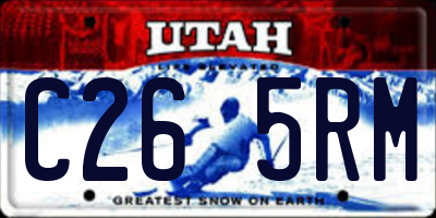 UT license plate C265RM