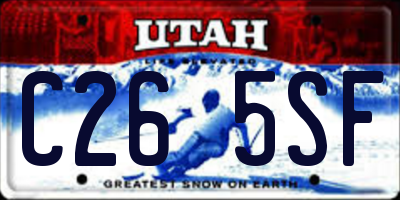 UT license plate C265SF