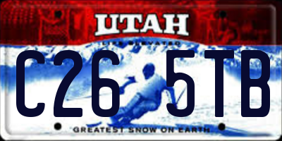 UT license plate C265TB