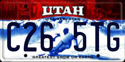 UT license plate C265TG
