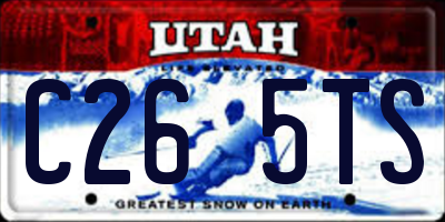 UT license plate C265TS