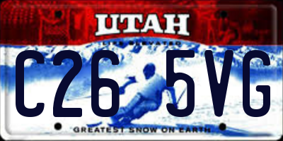 UT license plate C265VG