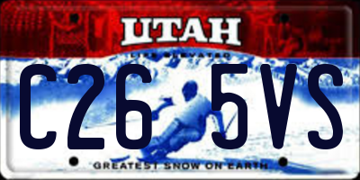 UT license plate C265VS