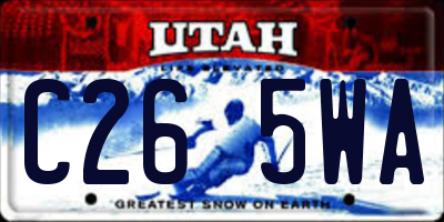 UT license plate C265WA