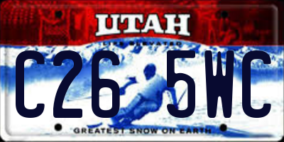 UT license plate C265WC