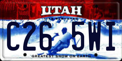 UT license plate C265WI