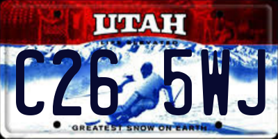 UT license plate C265WJ