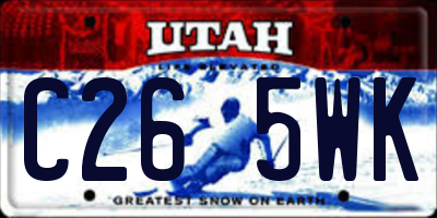 UT license plate C265WK