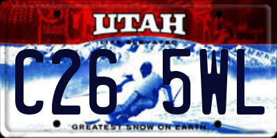 UT license plate C265WL