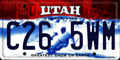 UT license plate C265WM
