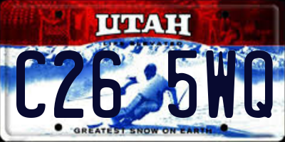 UT license plate C265WQ