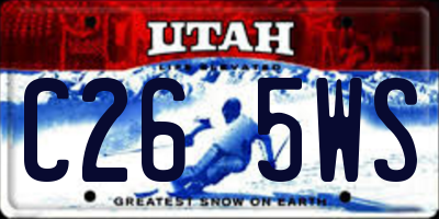 UT license plate C265WS
