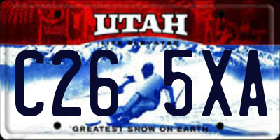 UT license plate C265XA