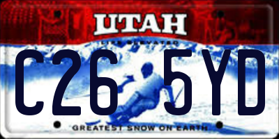 UT license plate C265YD