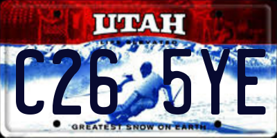 UT license plate C265YE