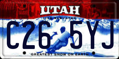 UT license plate C265YJ