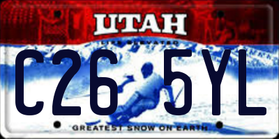 UT license plate C265YL