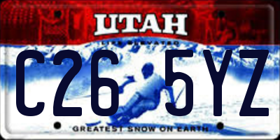 UT license plate C265YZ