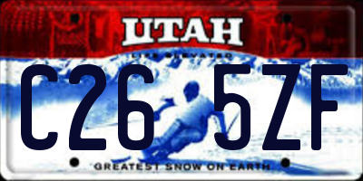 UT license plate C265ZF