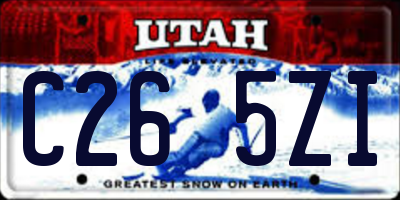 UT license plate C265ZI