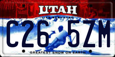 UT license plate C265ZM