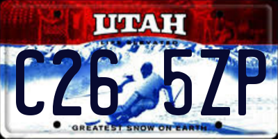 UT license plate C265ZP
