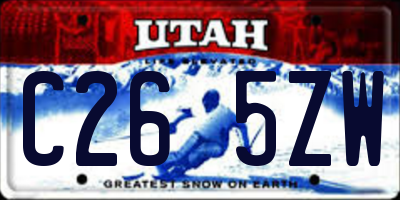UT license plate C265ZW