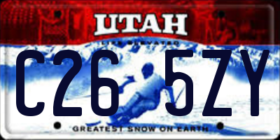 UT license plate C265ZY
