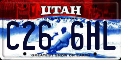 UT license plate C266HL