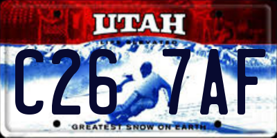 UT license plate C267AF