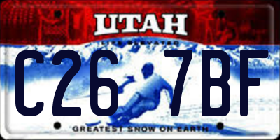 UT license plate C267BF
