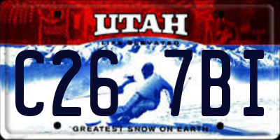 UT license plate C267BI